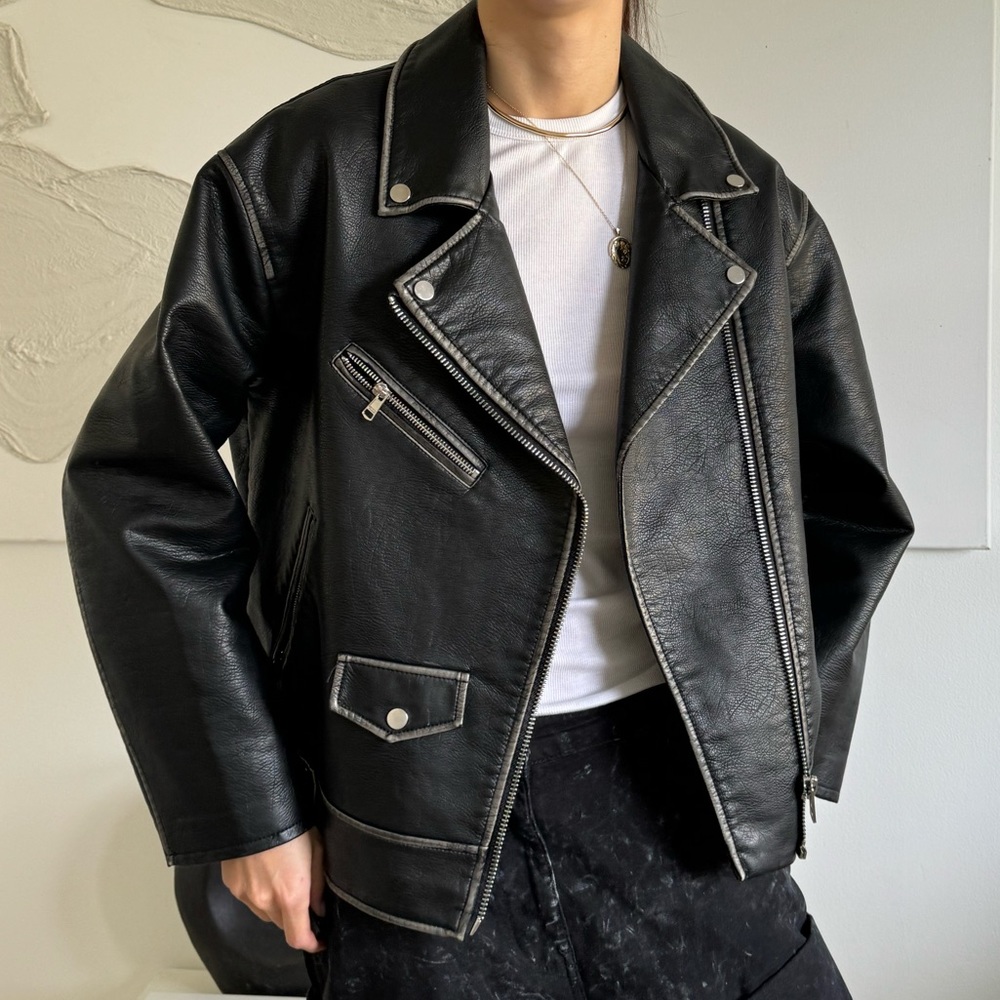 Perfect condition vegan leather jacket from bershka